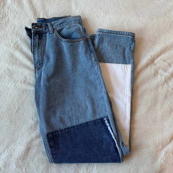 brandy melville color block jeans